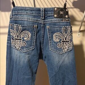 Miss Me Blue Fleur-de-Lis Boot Cut Jeans